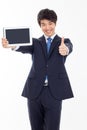 Young Asian business man using a pad PC Royalty Free Stock Photo