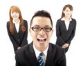 Young asian business man and woman Royalty Free Stock Photo