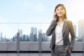 Young asian business woman on call Royalty Free Stock Photo