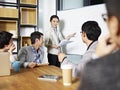 Young asian business woman facilitating a discussion Royalty Free Stock Photo