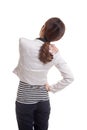 Young Asian business woman got back pain. Royalty Free Stock Photo