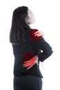 Young Asian business woman got back pain. Royalty Free Stock Photo