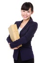 Young asian business woman holding file document Royalty Free Stock Photo