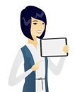 Young asian business woman holding tablet computer Royalty Free Stock Photo