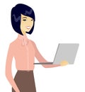 Young asian business woman using a laptop. Royalty Free Stock Photo