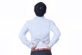 Young Asian businessman suffering back pain - office syndrome concept Royalty Free Stock Photo