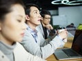 Young asian businessman thinking during meeting Royalty Free Stock Photo