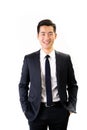 Young Asian businessman white background Royalty Free Stock Photo