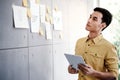 Young Asian Businessman Working on Digital Tablet in Office Meeting Room Royalty Free Stock Photo