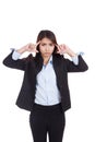 Young Asian businesswoman headache point to her head Royalty Free Stock Photo