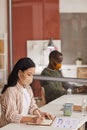 Young Asian Businesswoman Wearing Mask Royalty Free Stock Photo