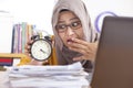 Young Businesswoman Worried by Time, Work Deadline Stress