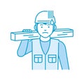 Young asian carpenter vector illustration | puzzled, confused