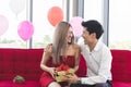 Young Asian couple celebrating new year together Royalty Free Stock Photo