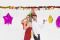 Young Asian couple celebrating new year together Royalty Free Stock Photo