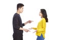 Young asian couple quarreling Royalty Free Stock Photo