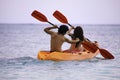 Young asian couple in their kayak Royalty Free Stock Photo