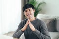 Young Asian deaf disabled man using Sign Language to communicate with other people Royalty Free Stock Photo