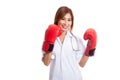 Young Asian female doctor ready to fight Royalty Free Stock Photo