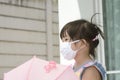 Young Asian girl with face mask protection from influenza and coronavirus illnesses