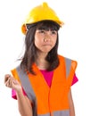 Young Asian Girl With Hard Hat And Vest XI Royalty Free Stock Photo