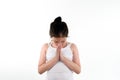 Young girl pray repect Royalty Free Stock Photo