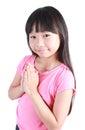 Young asian girl put her hands together and pray Royalty Free Stock Photo