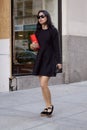 Young Asian girl walking in New York Royalty Free Stock Photo