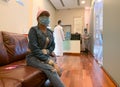 Young asian girl wearing face mask and protective equipment during COVID-19 pandemic