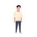 Young asian guy wearing casual clothes happy attractive man standing pose chinese or japanese male cartoon character