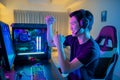 Cyber sport gamer playing game Royalty Free Stock Photo