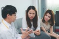 Young Asian male doctor consulting patient in hospital office. Health care and medical concept Royalty Free Stock Photo