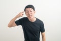 Young Asian man with angry and mad face Royalty Free Stock Photo