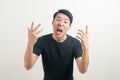 Young Asian man with angry and mad face Royalty Free Stock Photo