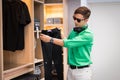 Young Asian man dressed in casual style and wear eye glasses and Royalty Free Stock Photo