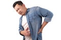 Young Asian man having lower back pain Royalty Free Stock Photo