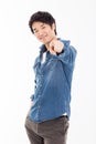 Young Asian man indicate you Royalty Free Stock Photo