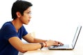 Young asian man using laptop Royalty Free Stock Photo