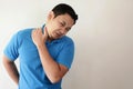 Young Man Having Neck Pain Royalty Free Stock Photo