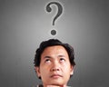 Men Think With Big Question Marks Overhead Royalty Free Stock Photo