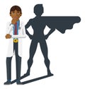 Young Medical Doctor Super Hero Cartoon Mascot