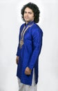 Young asian model wearing blue kurta Royalty Free Stock Photo