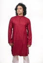 Young asian model wearing red kurta Royalty Free Stock Photo