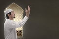 Young asian muslim man praying to god Royalty Free Stock Photo