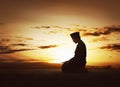 Young asian muslim man worshiped praying to god Royalty Free Stock Photo