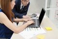 Young Asian partner working together in office. Teamwork business concept Royalty Free Stock Photo