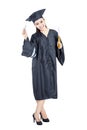 Young asian student woman with graduation gown standing Royalty Free Stock Photo