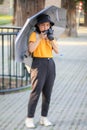 Young Asian tourist taking pictures