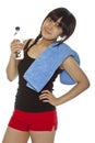 Young Asian woman with bottle of water Royalty Free Stock Photo