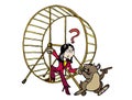 Woman daring to get out of the hamster wheel job.